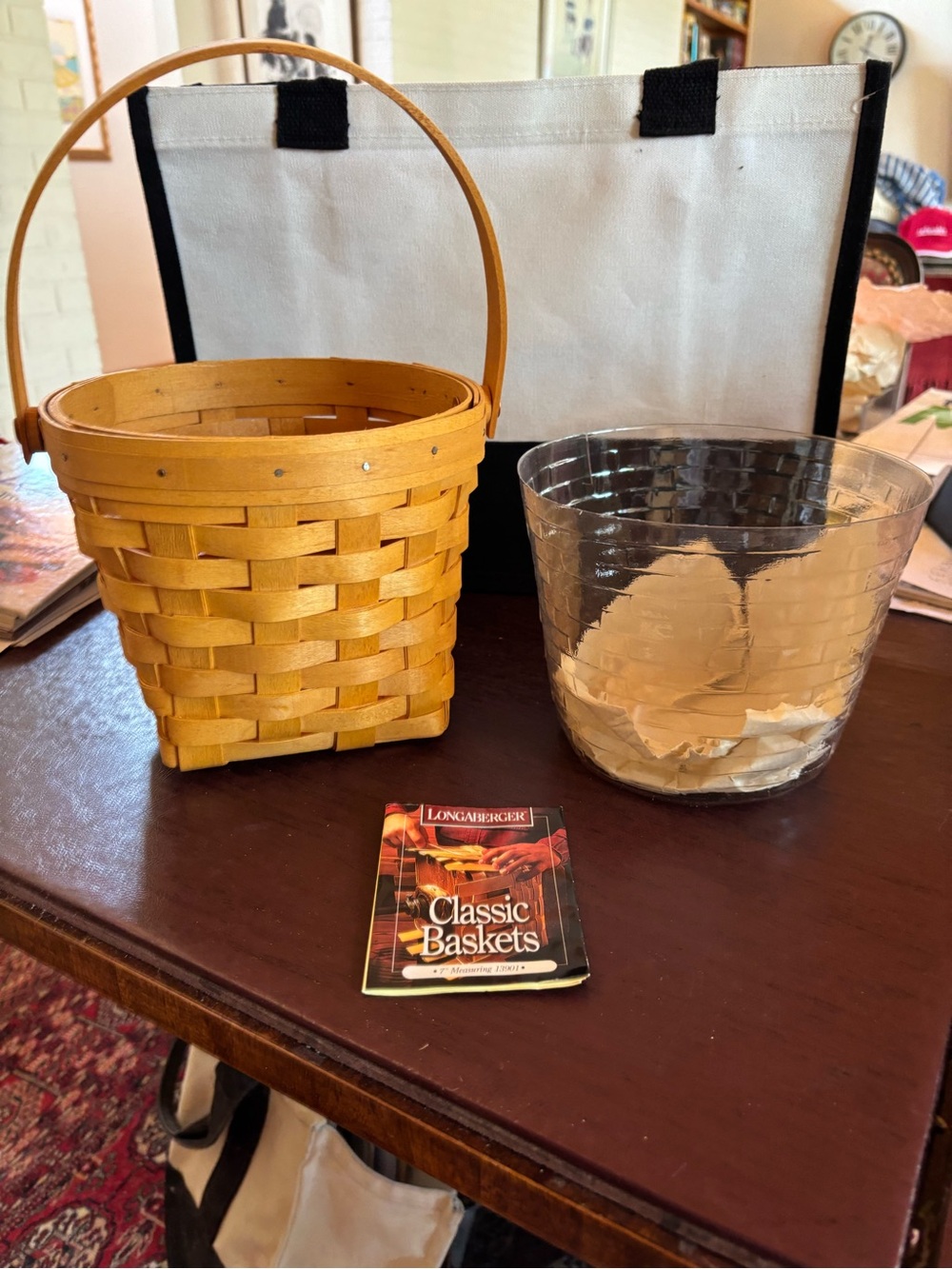 Vintage Longaberger 7" Measuring Classic Basket with Plastic Protector 1995 NWT
